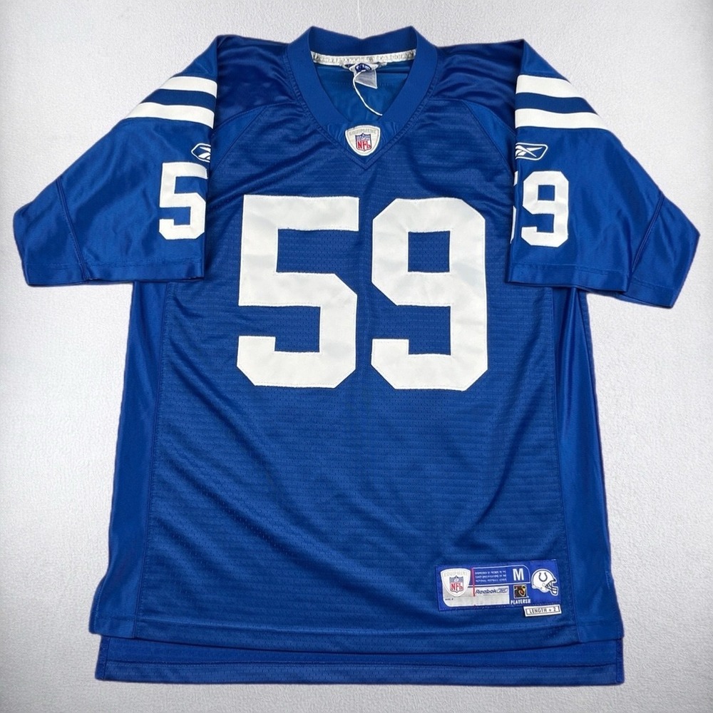 Reebok Football Jersey Mens Medium Blue Indianapolis Colts Cato June 59 NFL